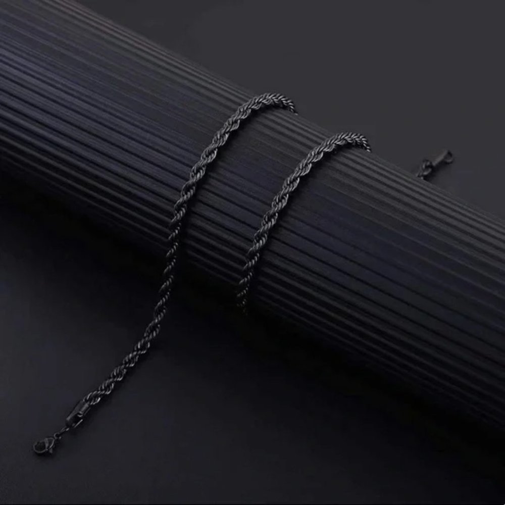 New Stainless Steel Rope 3mm Chain Necklace Unisex - Picture 4 of 6
